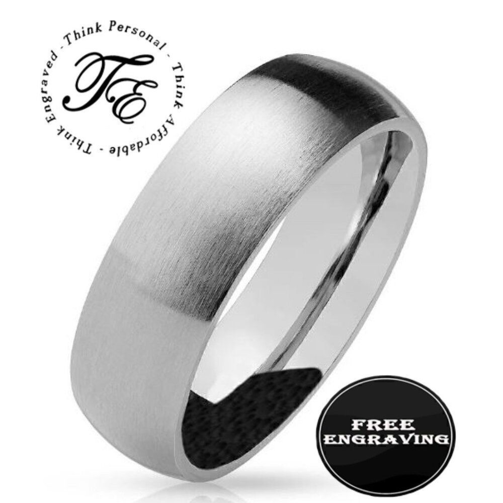 Men's Silver wedding Ring Band - Silver Wedding Ring For Guys - Picture 8 of 8